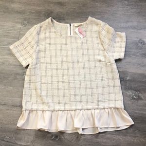 BNWT Cream Twill Top, Large